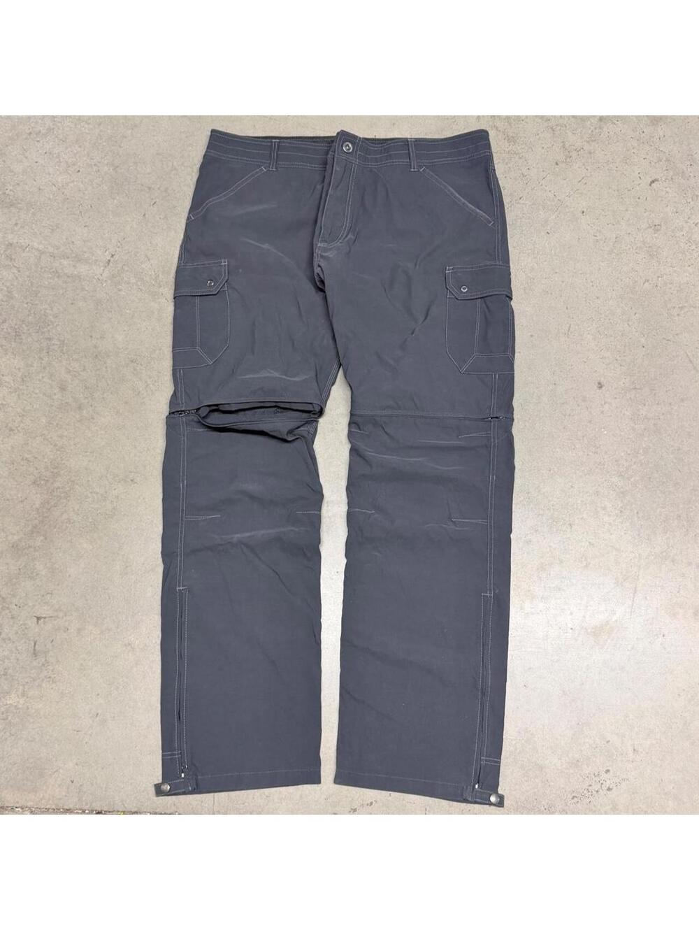 KUHL Renegade Convertible Stealth Cargo Pants Mens 42x34 Gray Zip Off Hiking